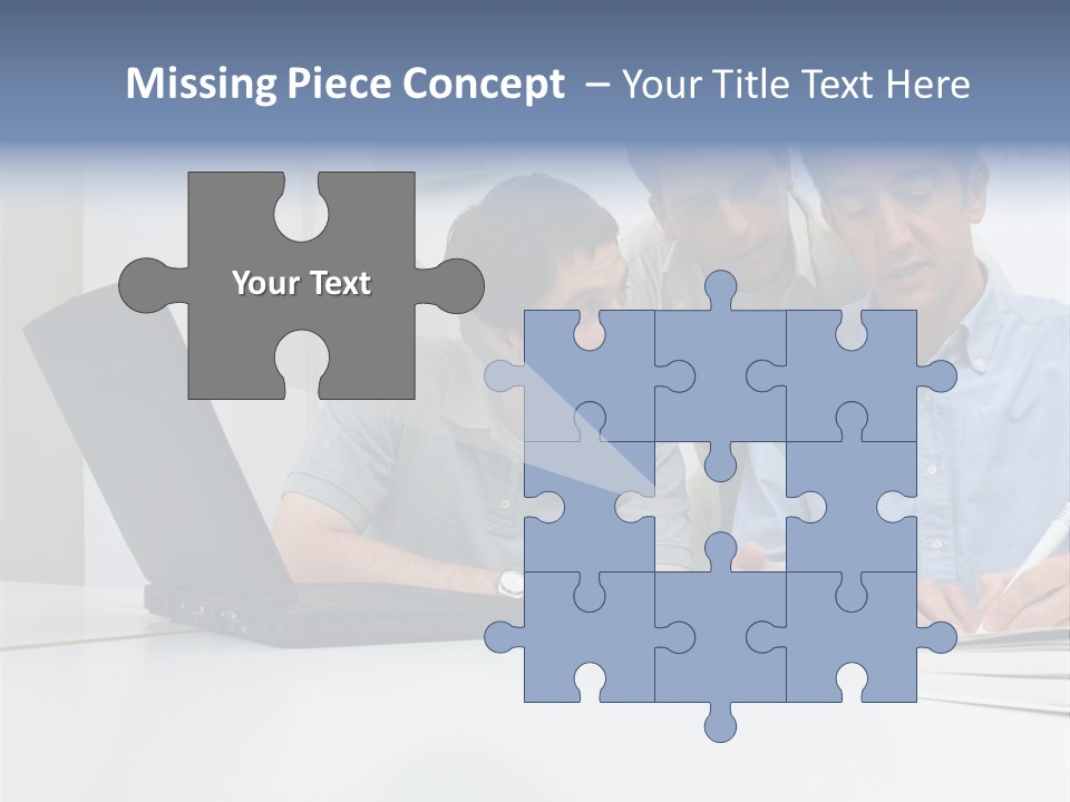 Three Male Office Workers PowerPoint Template