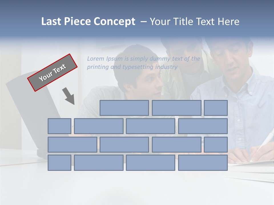Three Male Office Workers PowerPoint Template