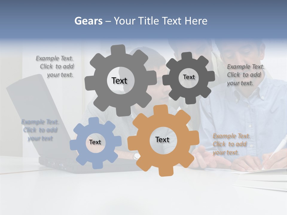 Three Male Office Workers PowerPoint Template