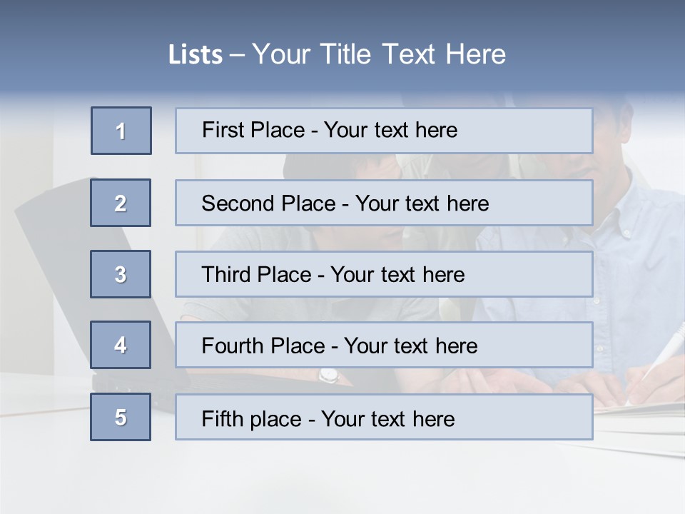 Three Male Office Workers PowerPoint Template