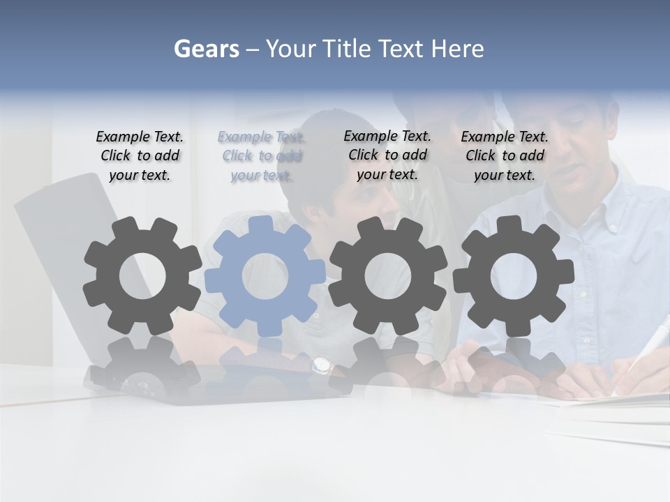 Three Male Office Workers PowerPoint Template