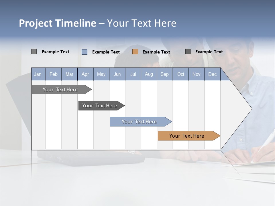 Three Male Office Workers PowerPoint Template