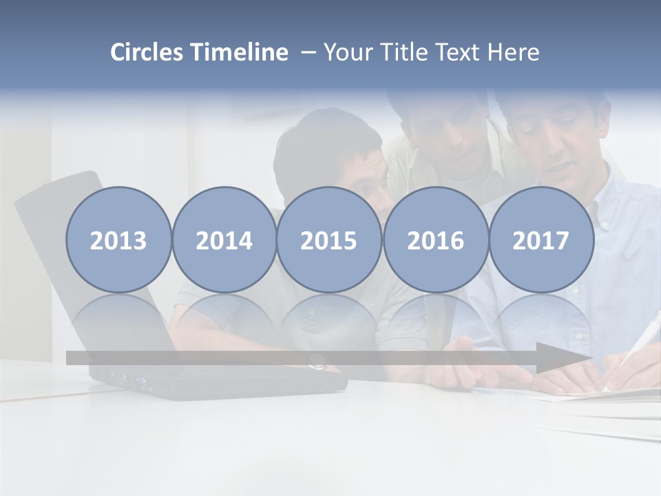 Three Male Office Workers PowerPoint Template