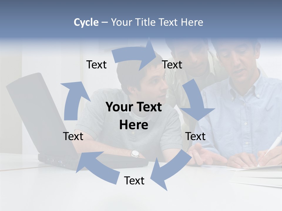 Three Male Office Workers PowerPoint Template