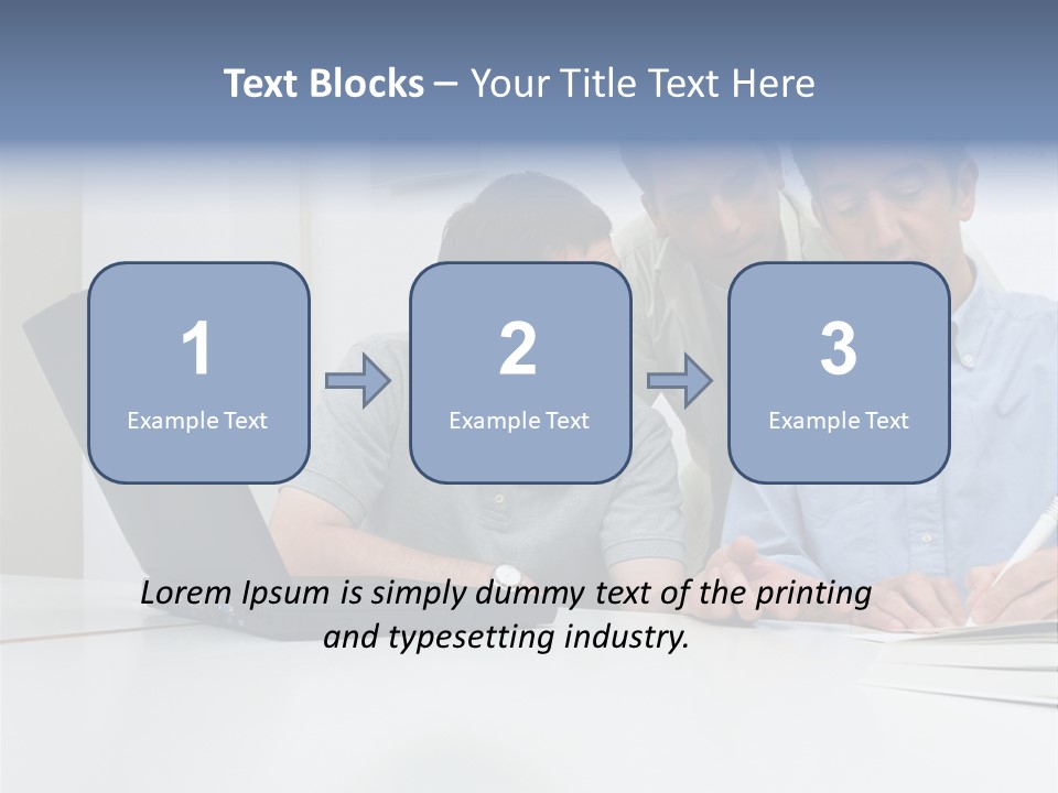 Three Male Office Workers PowerPoint Template