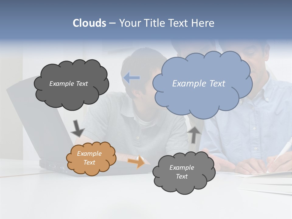 Three Male Office Workers PowerPoint Template