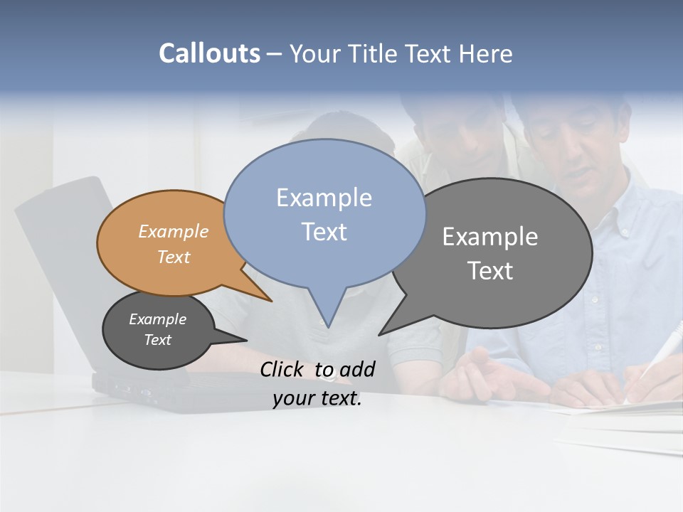 Three Male Office Workers PowerPoint Template