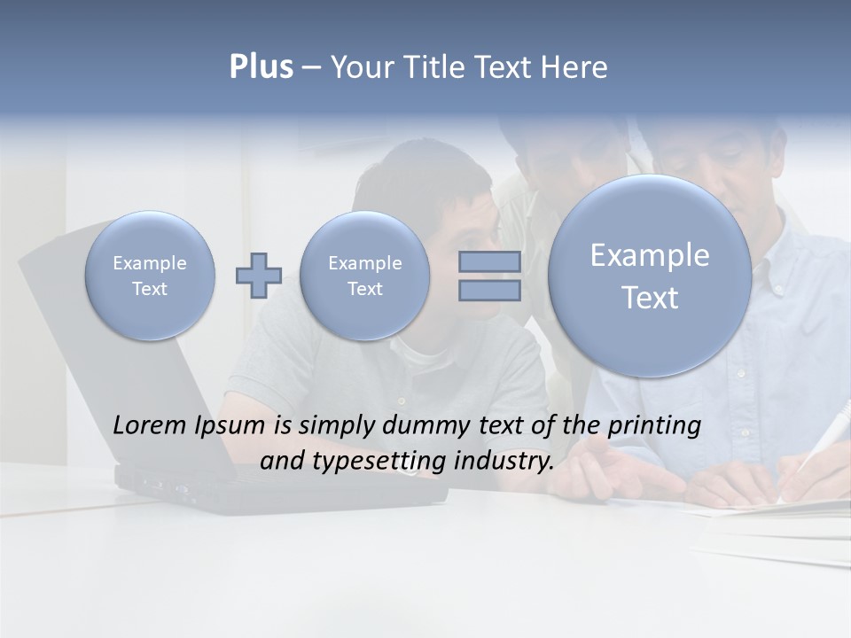 Three Male Office Workers PowerPoint Template