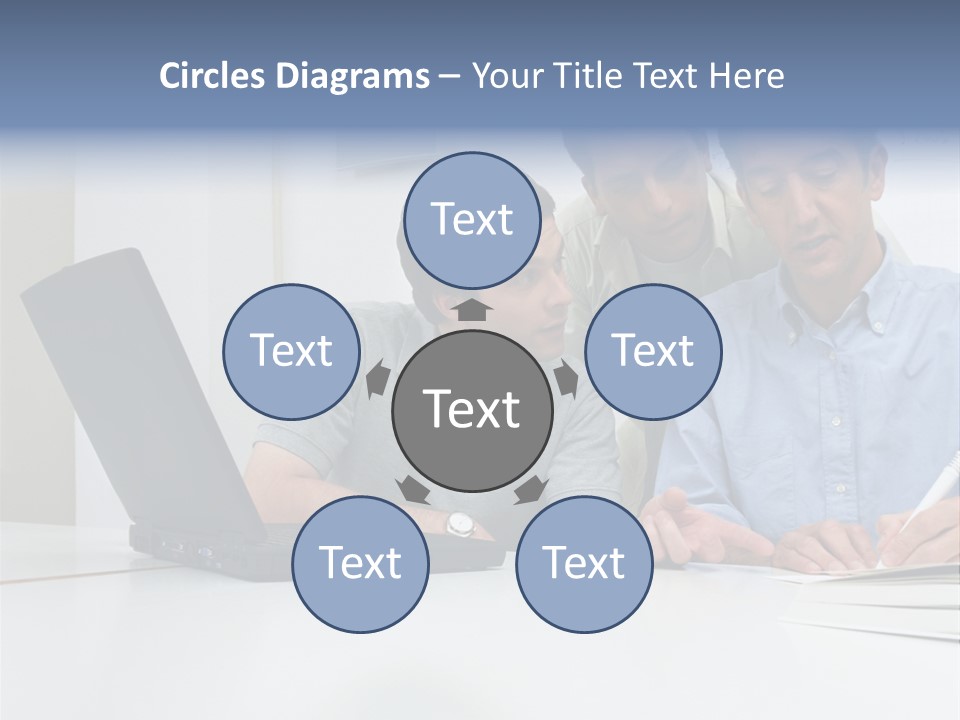 Three Male Office Workers PowerPoint Template