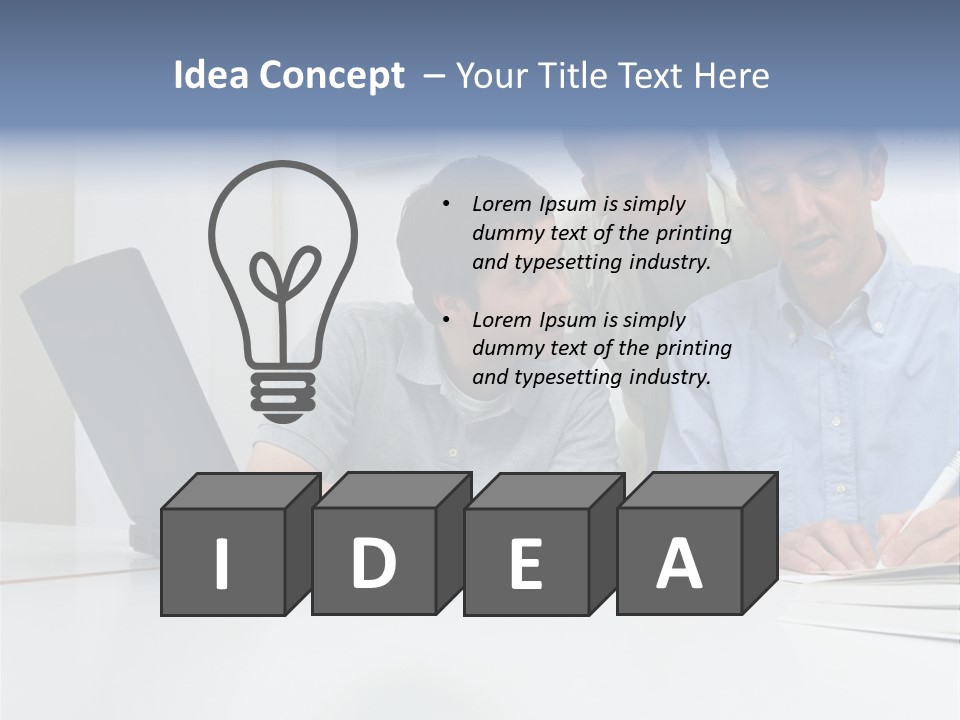 Three Male Office Workers PowerPoint Template