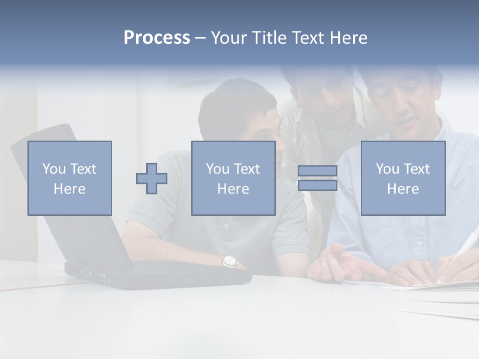 Three Male Office Workers PowerPoint Template