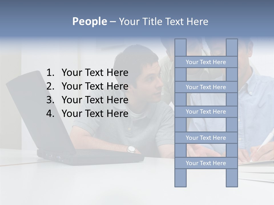 Three Male Office Workers PowerPoint Template