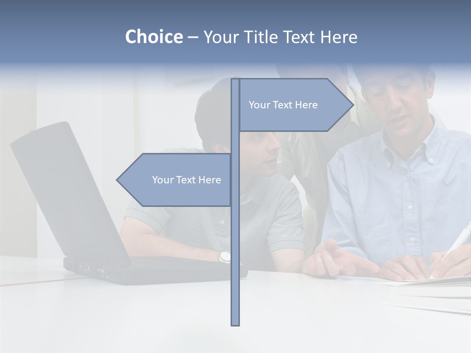 Three Male Office Workers PowerPoint Template