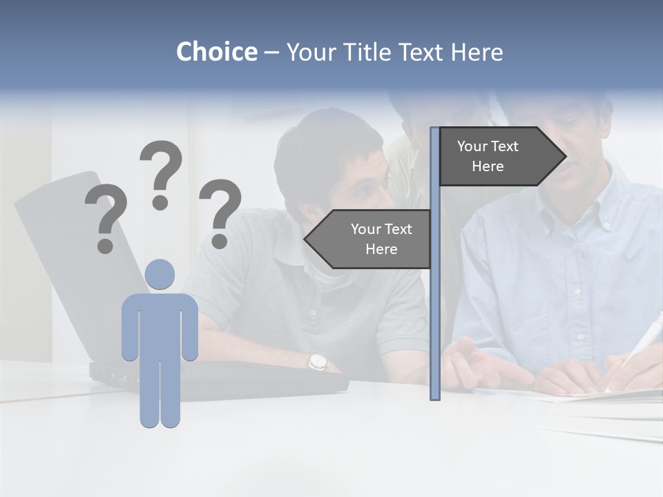 Three Male Office Workers PowerPoint Template