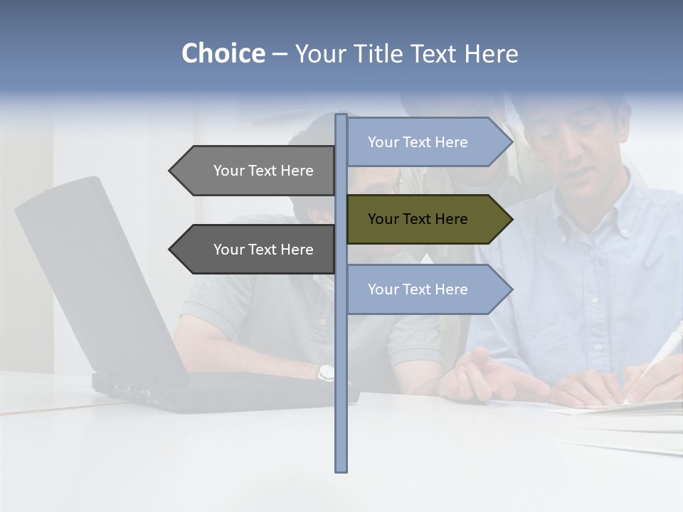 Three Male Office Workers PowerPoint Template