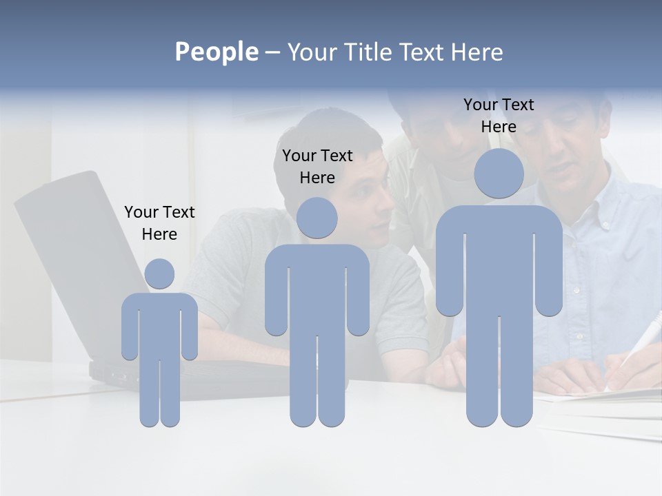 Three Male Office Workers PowerPoint Template