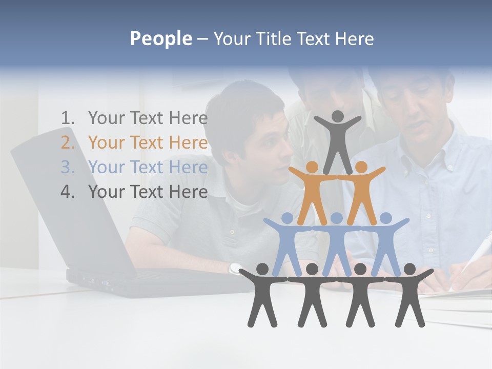 Three Male Office Workers PowerPoint Template