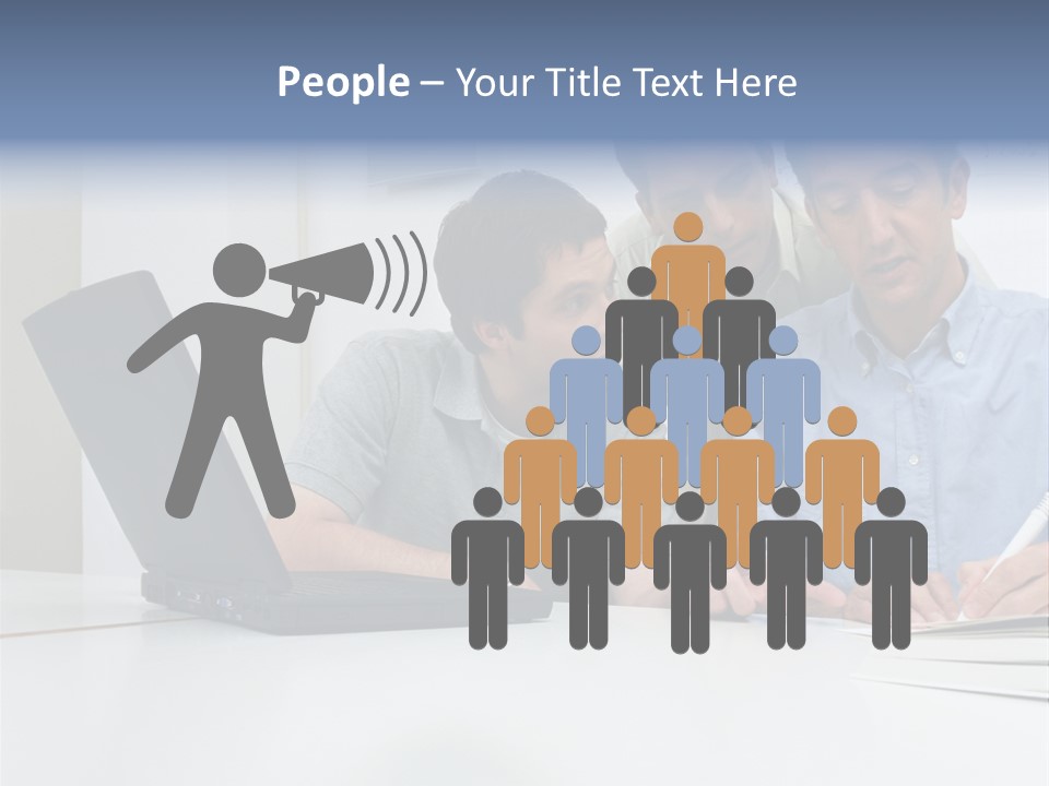 Three Male Office Workers PowerPoint Template