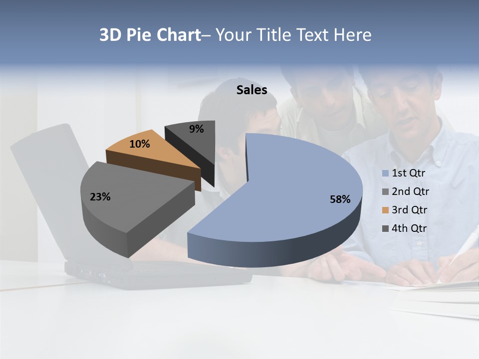 Three Male Office Workers PowerPoint Template