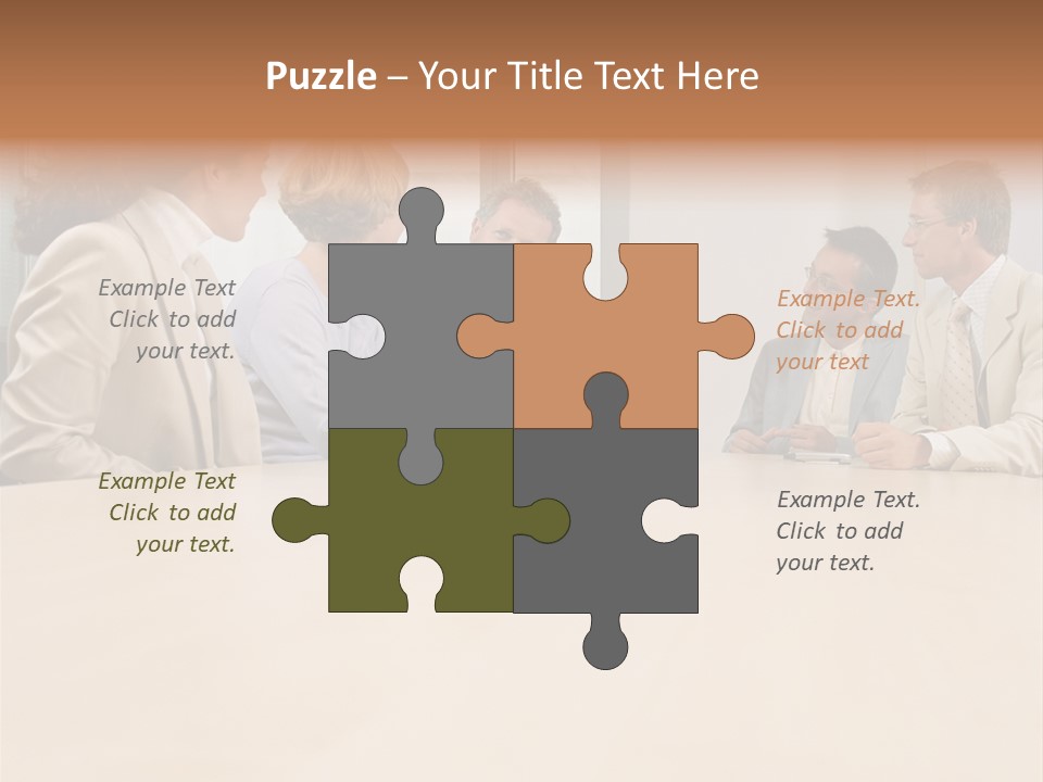Office Workers In Meeting PowerPoint Template