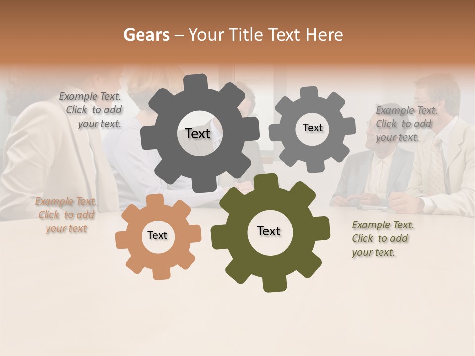 Office Workers In Meeting PowerPoint Template