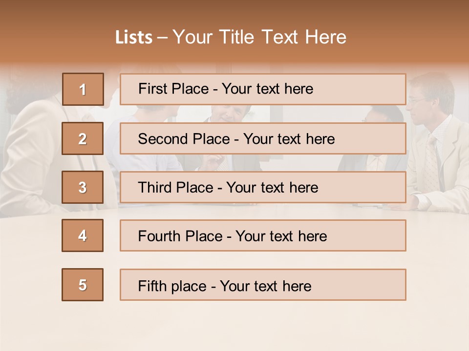 Office Workers In Meeting PowerPoint Template