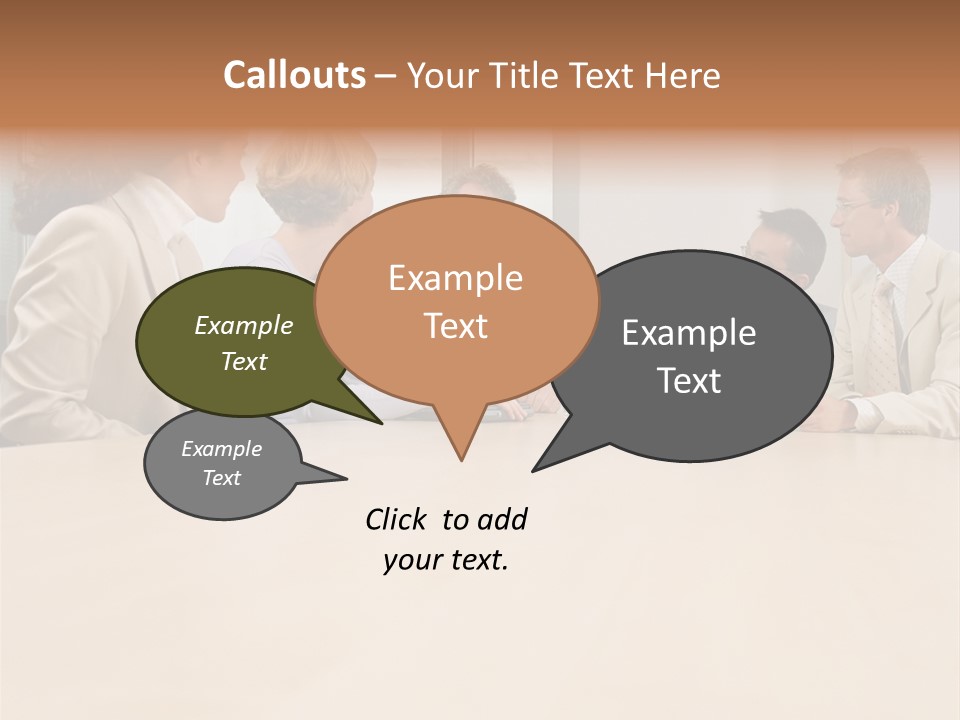 Office Workers In Meeting PowerPoint Template