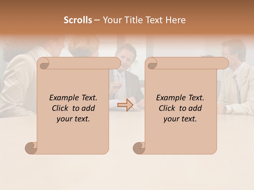Office Workers In Meeting PowerPoint Template