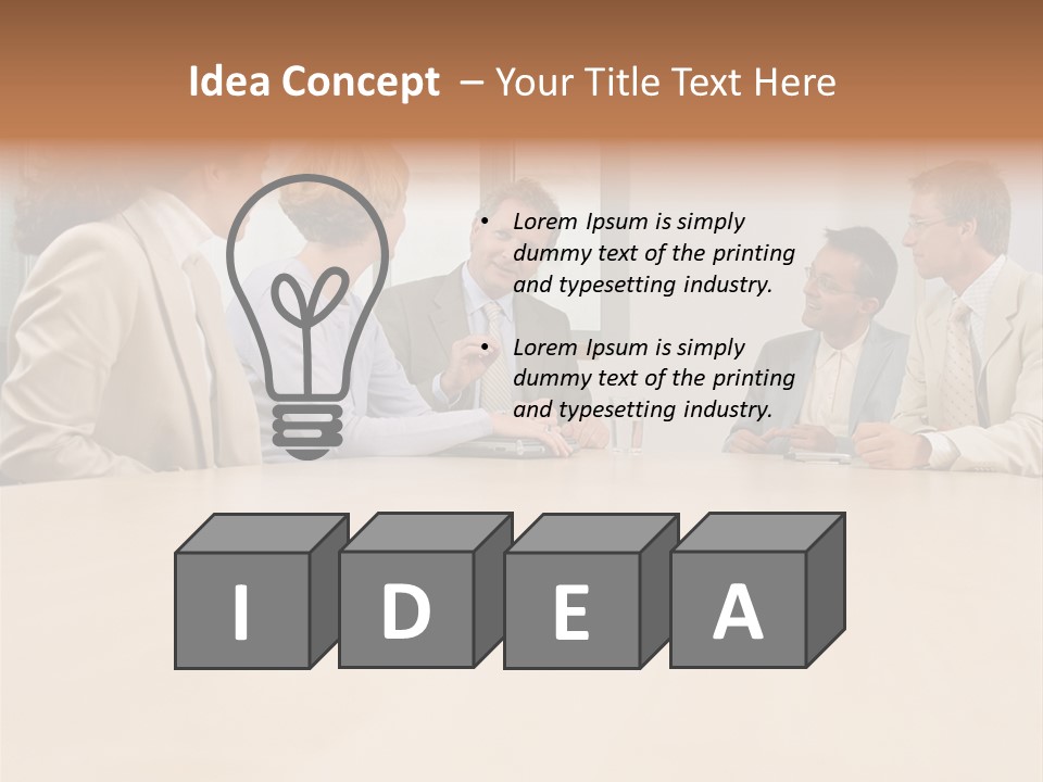 Office Workers In Meeting PowerPoint Template