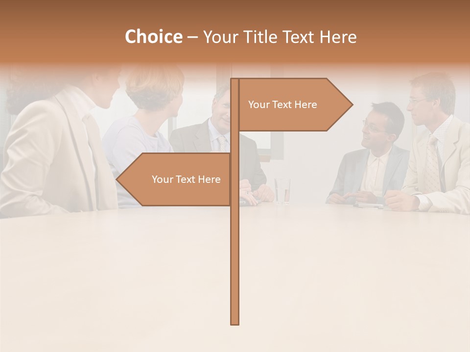 Office Workers In Meeting PowerPoint Template