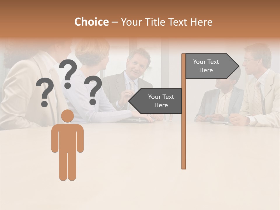 Office Workers In Meeting PowerPoint Template