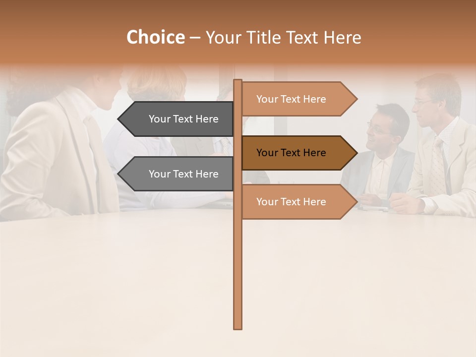 Office Workers In Meeting PowerPoint Template