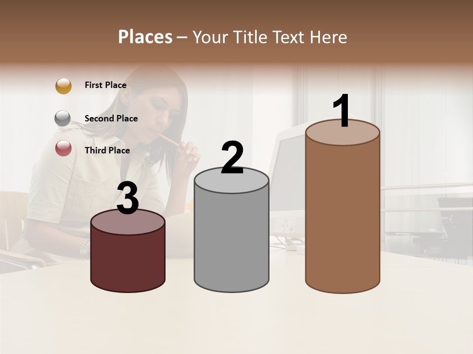 Businesswoman Reading PowerPoint Template