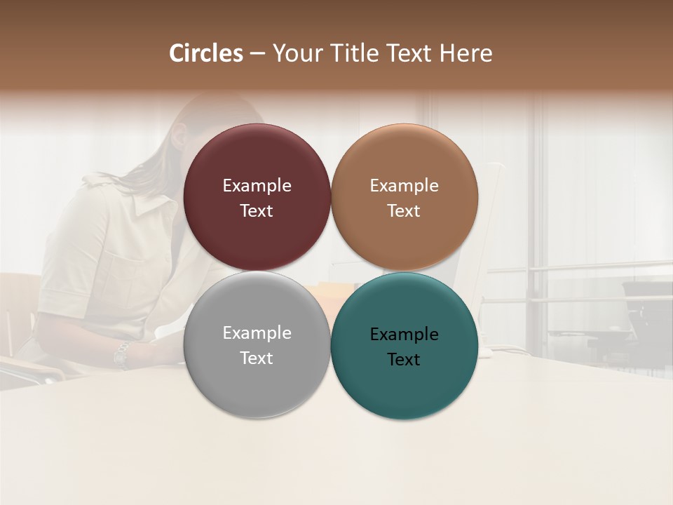 Businesswoman Reading PowerPoint Template