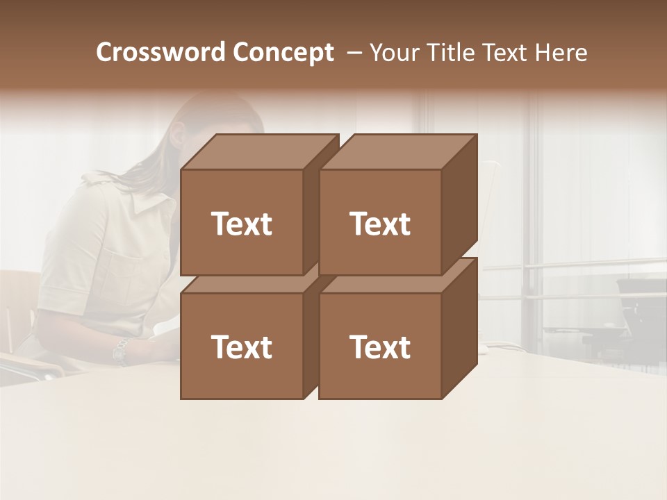 Businesswoman Reading PowerPoint Template