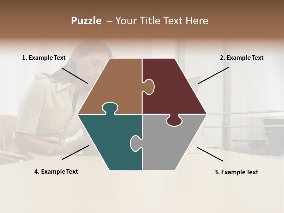 Businesswoman Reading PowerPoint Template