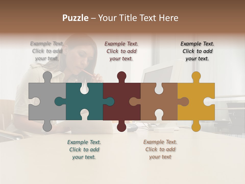 Businesswoman Reading PowerPoint Template