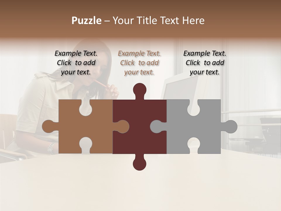 Businesswoman Reading PowerPoint Template