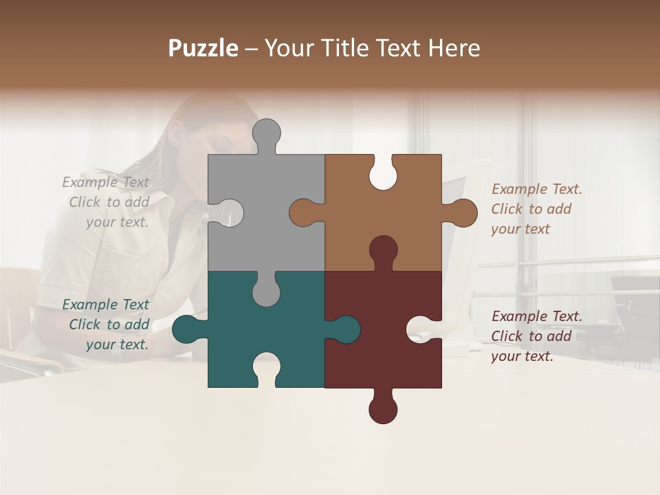 Businesswoman Reading PowerPoint Template