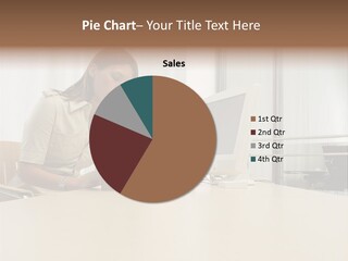 Businesswoman Reading PowerPoint Template