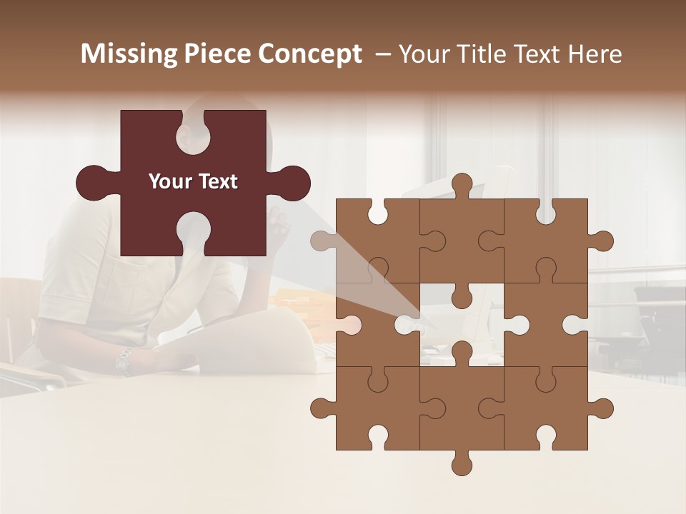 Businesswoman Reading PowerPoint Template