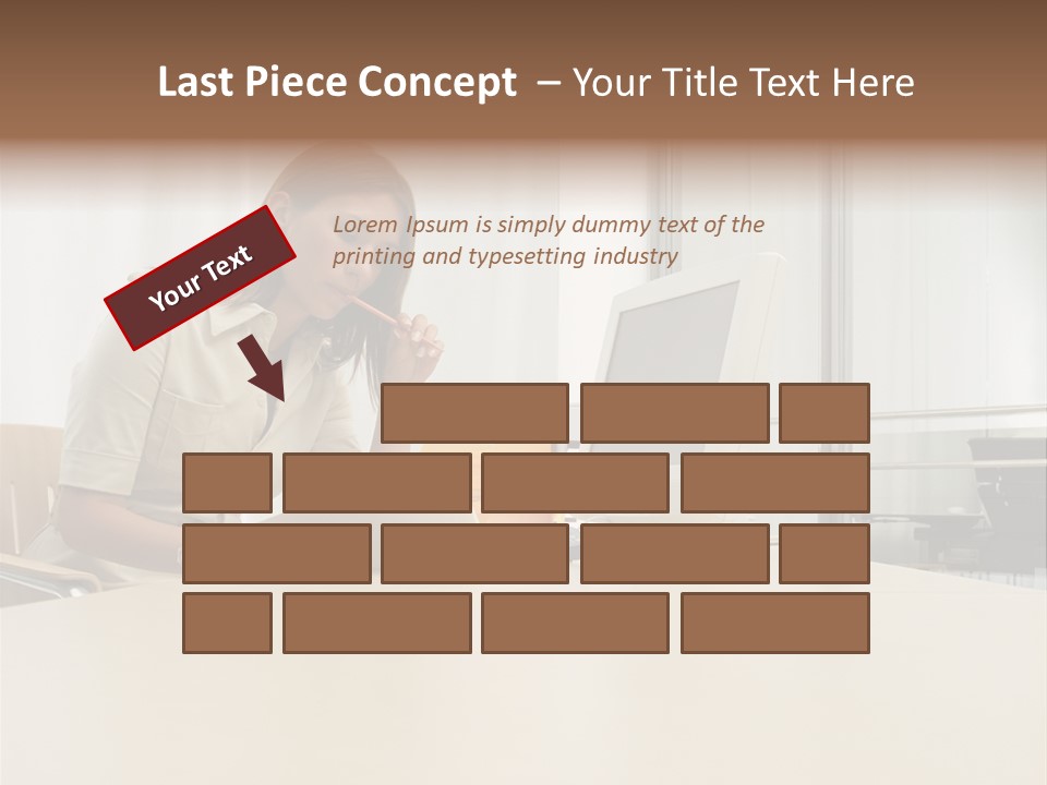 Businesswoman Reading PowerPoint Template