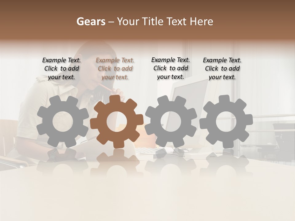 Businesswoman Reading PowerPoint Template