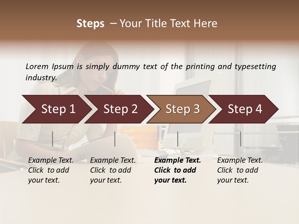 Businesswoman Reading PowerPoint Template