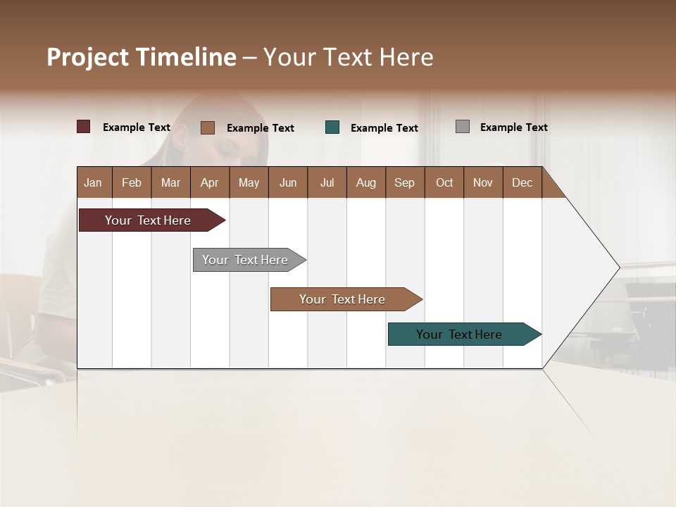 Businesswoman Reading PowerPoint Template