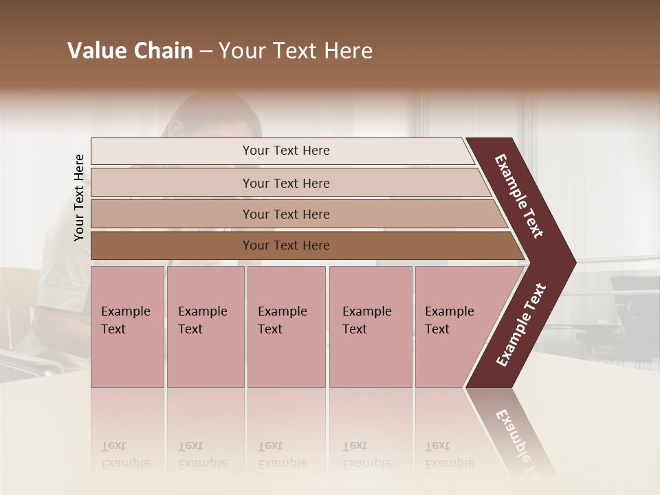 Businesswoman Reading PowerPoint Template