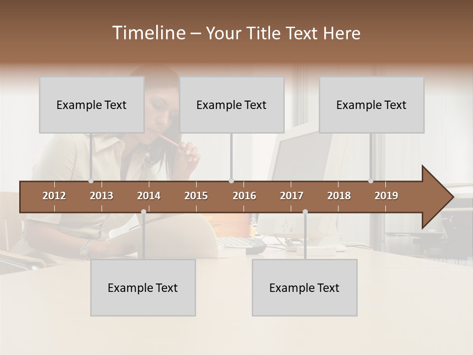 Businesswoman Reading PowerPoint Template