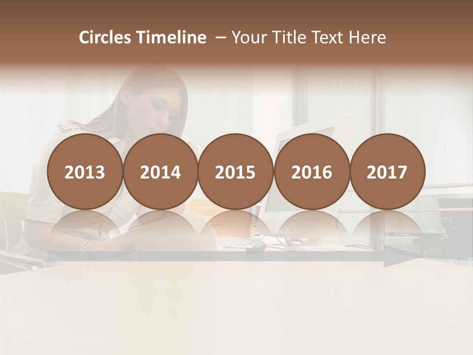 Businesswoman Reading PowerPoint Template