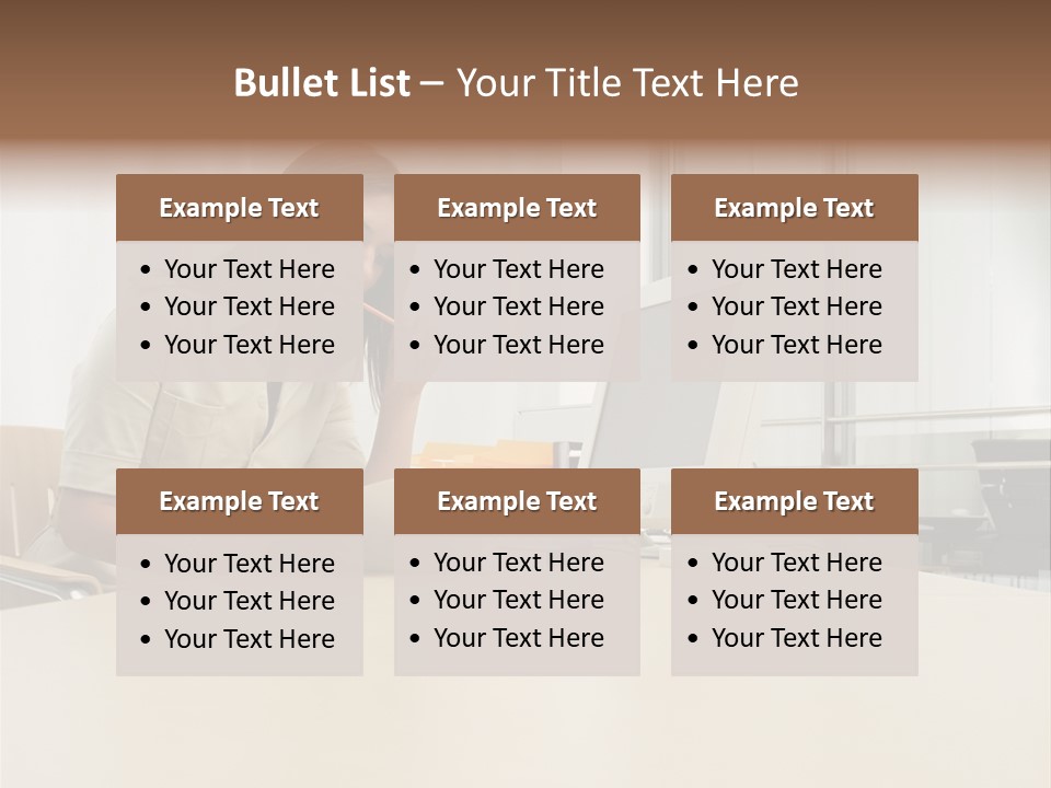 Businesswoman Reading PowerPoint Template