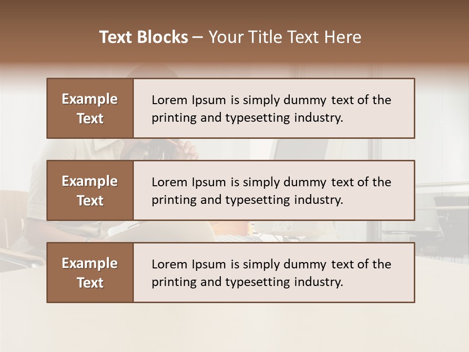 Businesswoman Reading PowerPoint Template